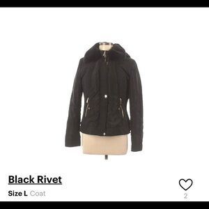 Black Rivet black faux fur collar jacket